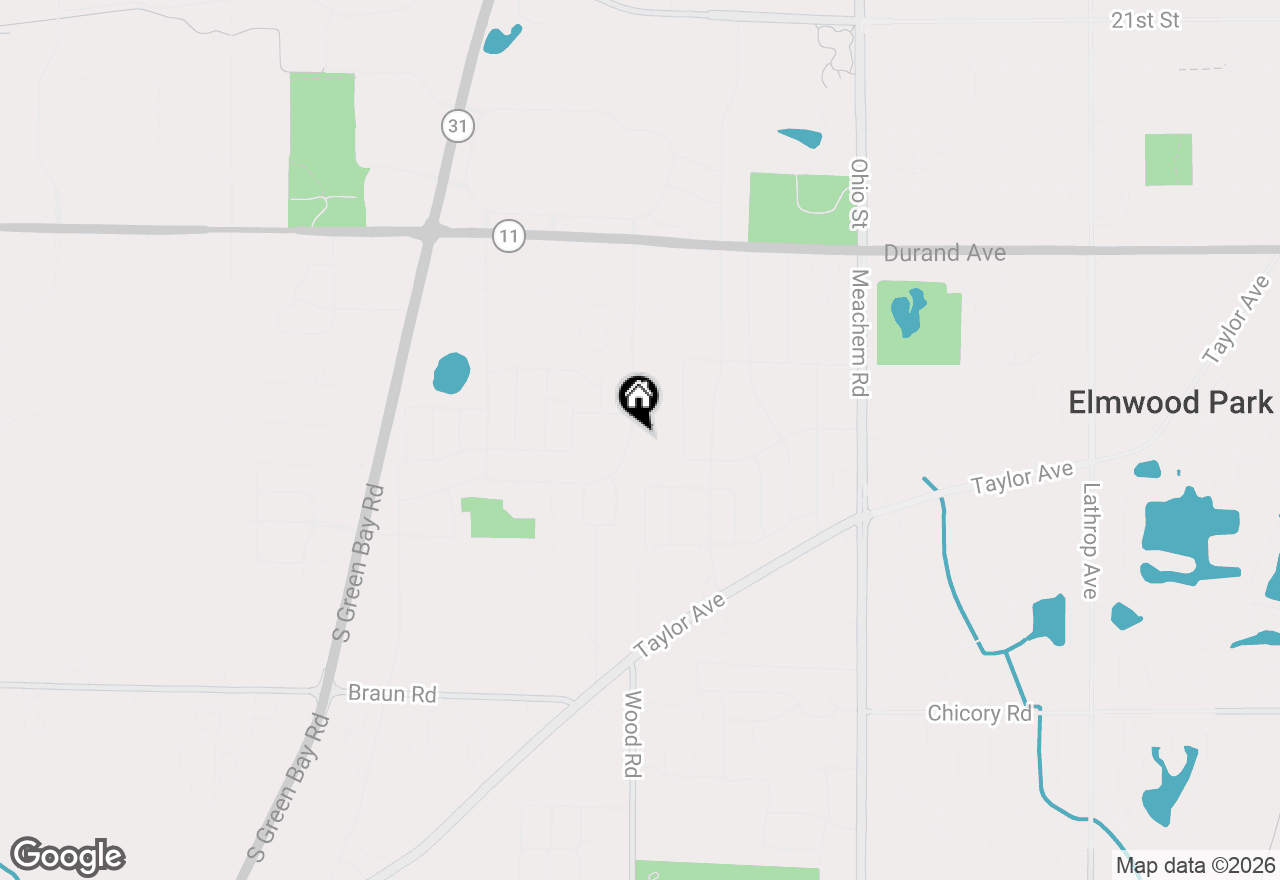 Map of 3431 Wood Rd, Mount Pleasant, WI 53406