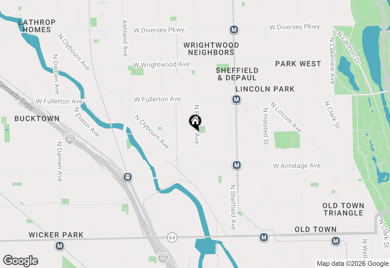 Map of 1205 W Webster Avenue #2E, Chicago, IL 60614