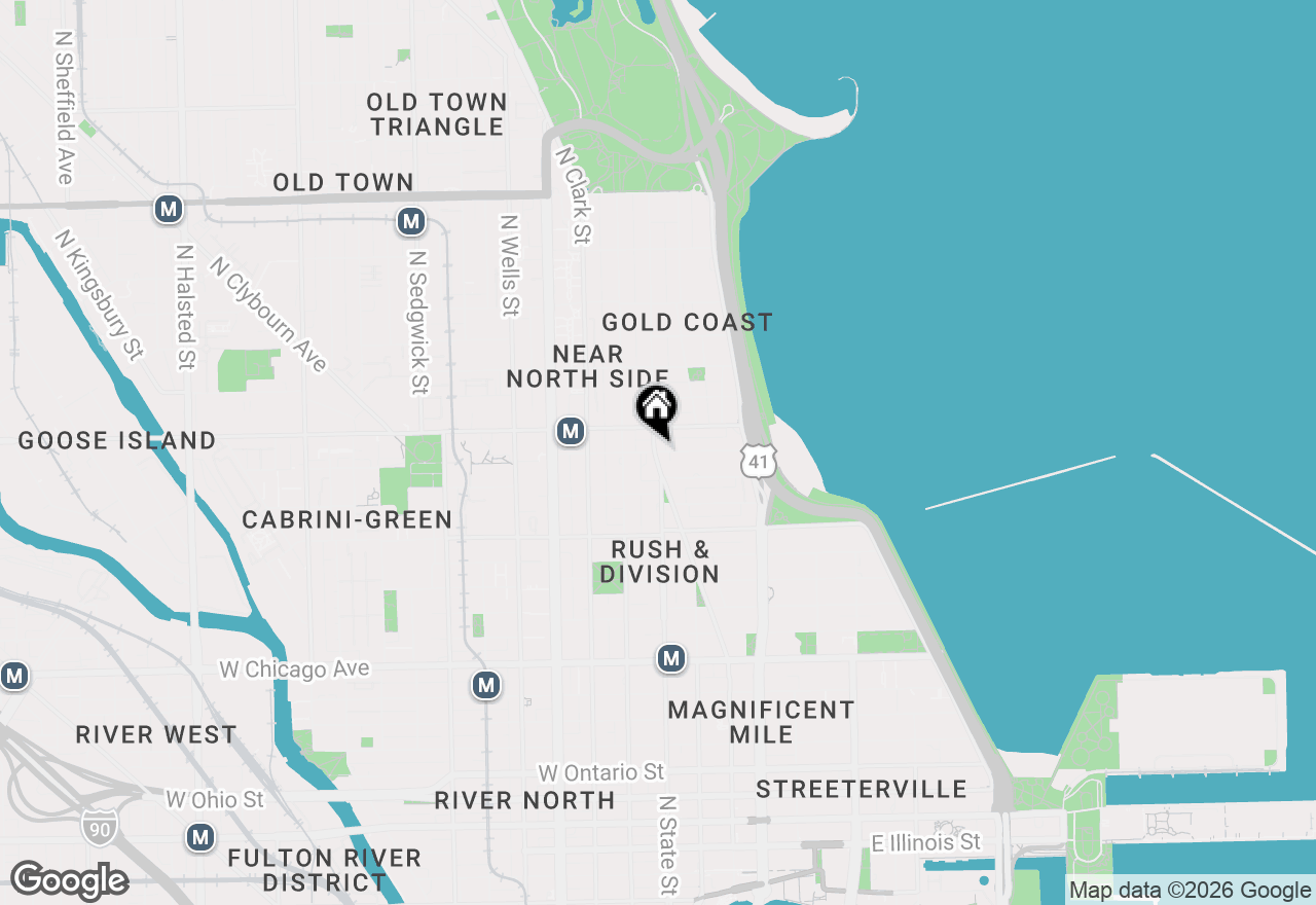 Map of 4 E Elm Street #14N, Chicago, IL 60611