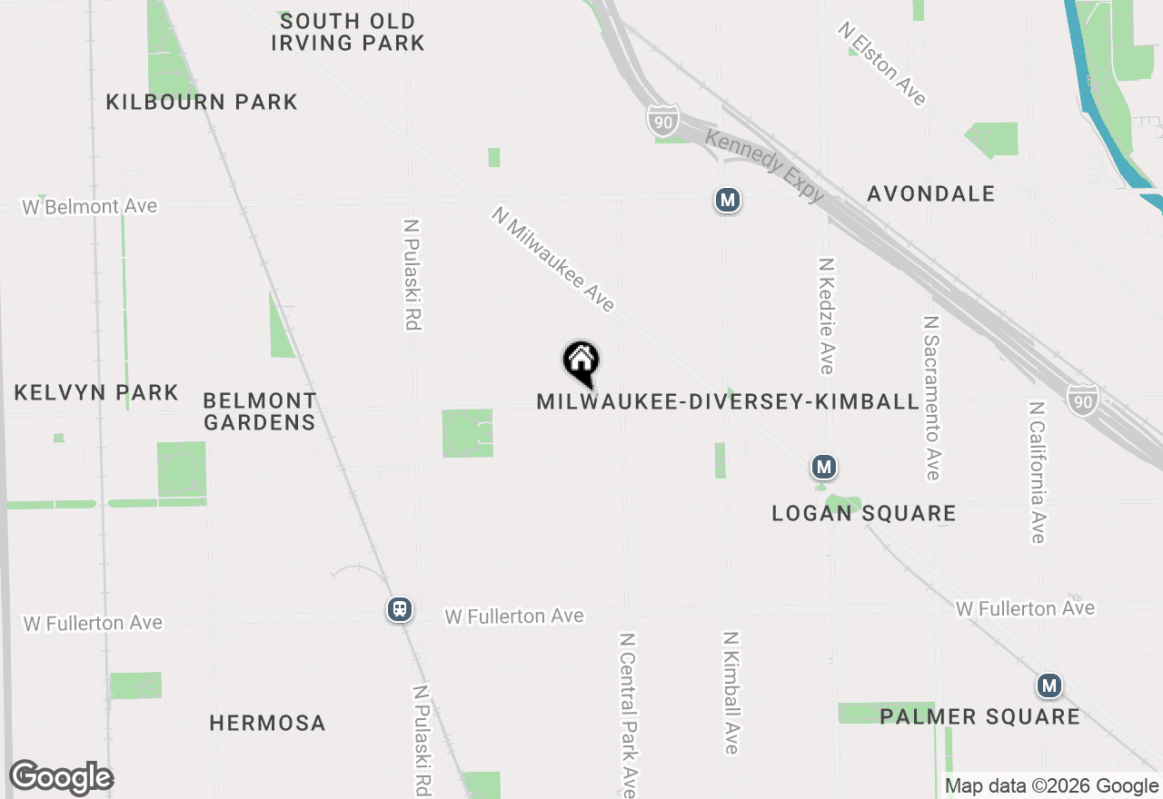 Map of 3650 W Diversey Avenue #1REAR, Chicago, IL 60647