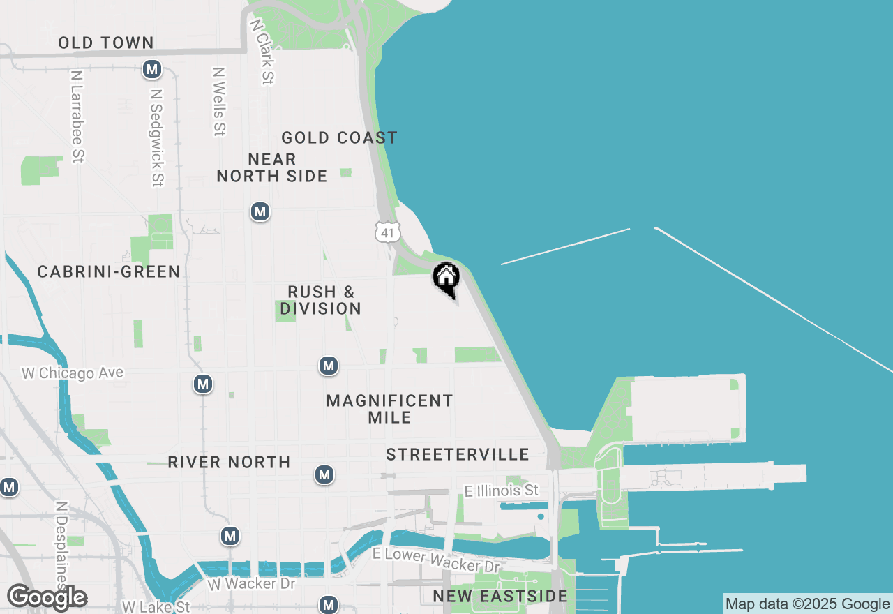 Map of 230 E Delaware Place #2W, Chicago, IL 60611