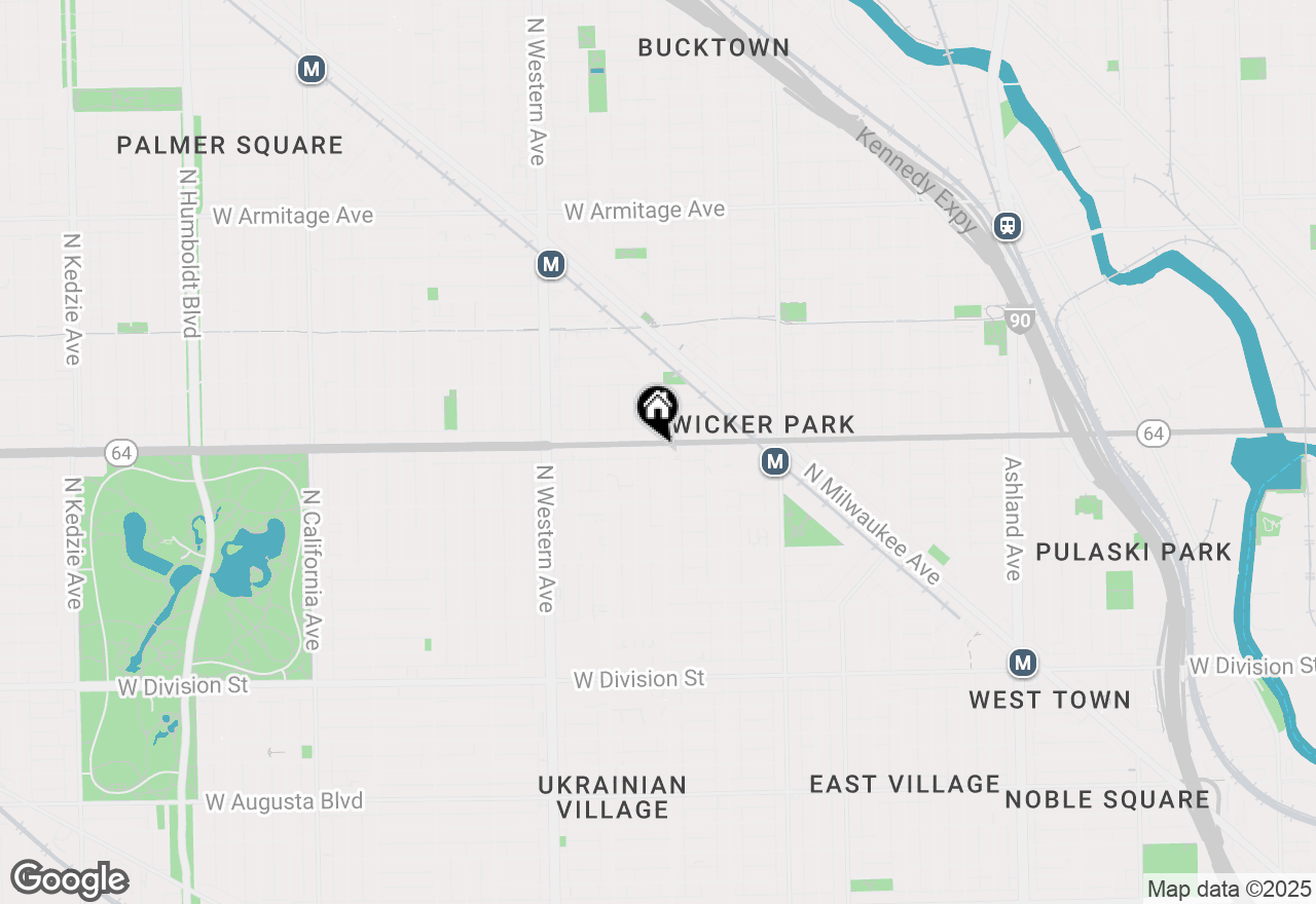Map of 1550 N Leavitt Street #1550, Chicago, IL 60622