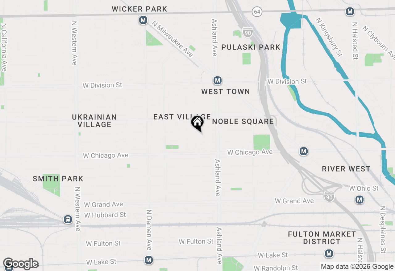 Map of 864 N Paulina Street #3, Chicago, IL 60622