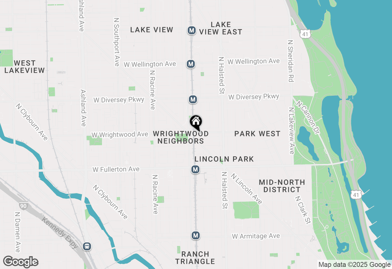 Map of 931 W Wrightwood Avenue #A, Chicago, IL 60614