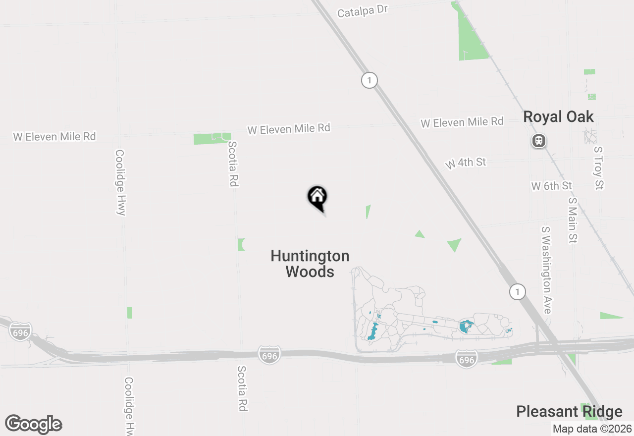 Map of 10154 Elgin Avenue, Huntington Woods, MI 48070