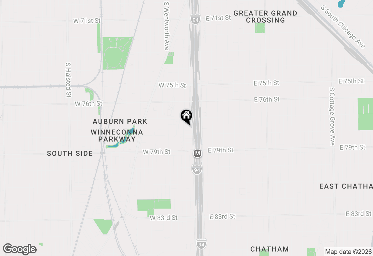 Map of 55 W 77th Place, Chicago, IL 60620