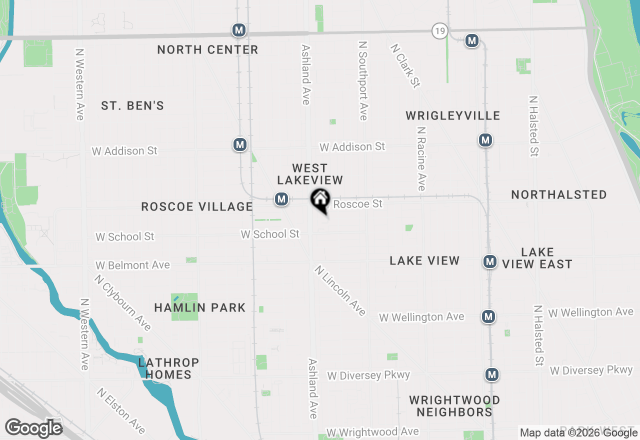 Map of 1541 W Henderson Street #B, Chicago, IL 60657
