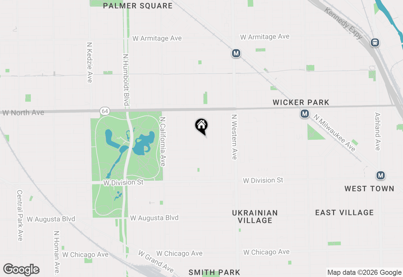 Map of 1421 N Rockwell Street #3R, Chicago, IL 60622