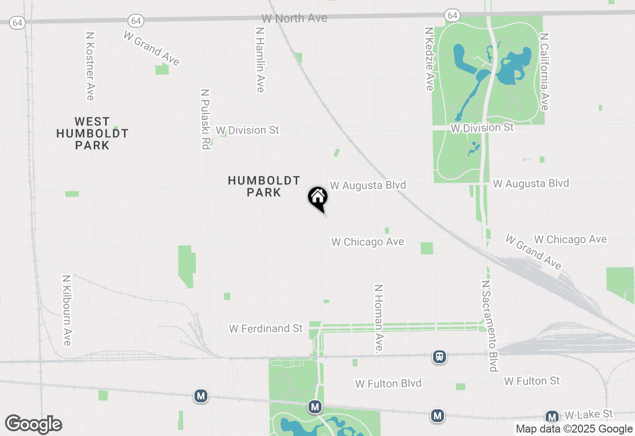 Map of 852 N Central Park Avenue #2, Chicago, IL 60651