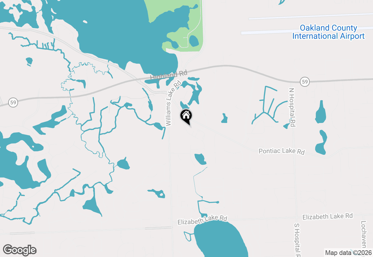 Map of 7746 Oakland Place, Waterford, MI 48327