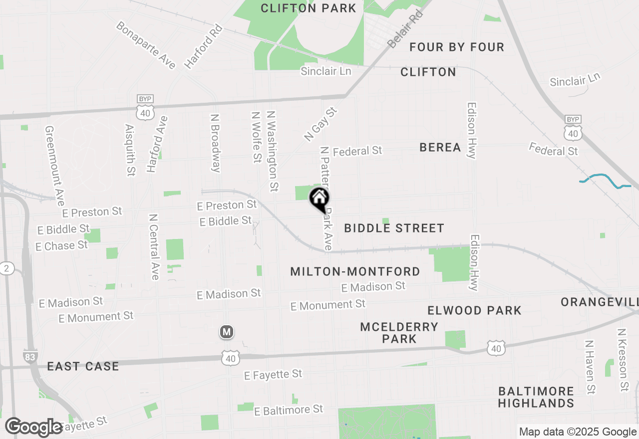 Map of 2227 E Biddle Street, Baltimore, MD 21213