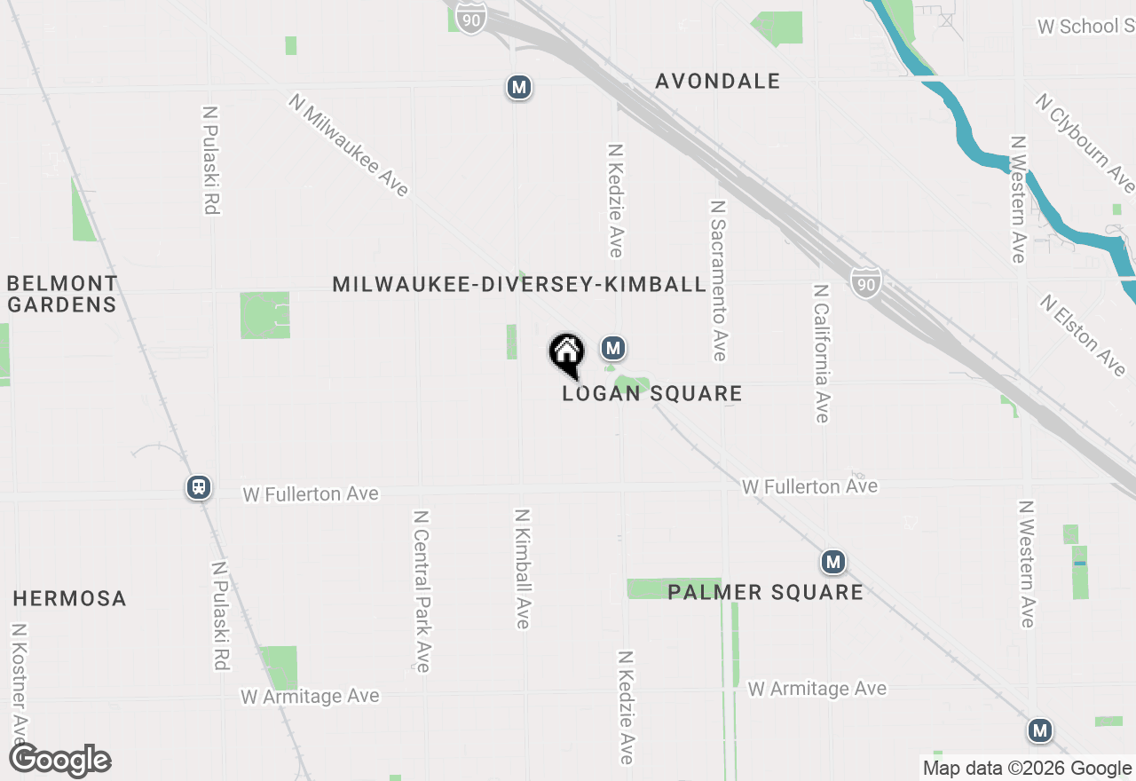 Map of 3267 W Wrightwood Avenue #2AA, Chicago, IL 60647