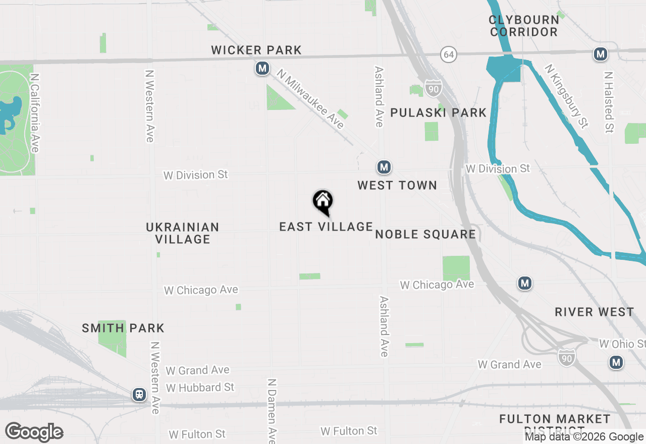 Map of 1012 N Wood Street #3, Chicago, IL 60622