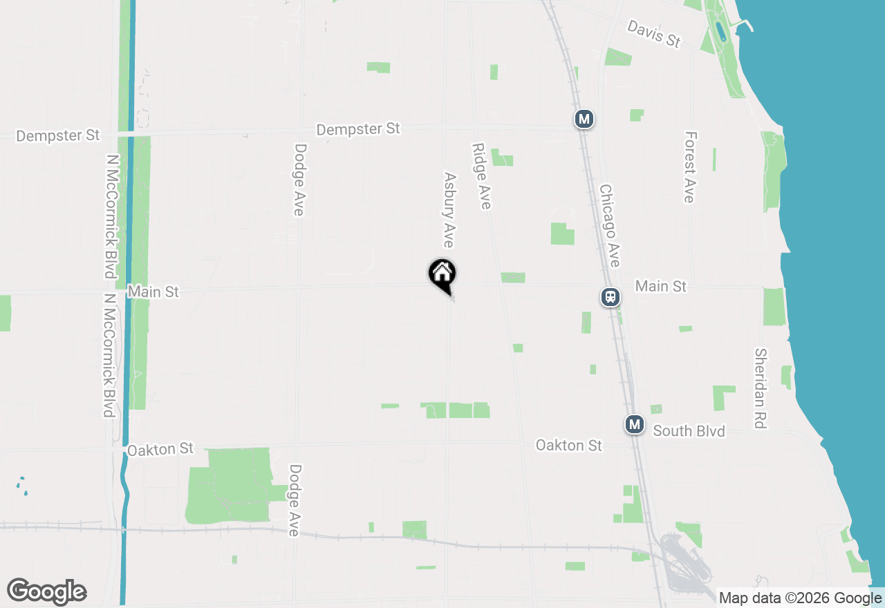 Map of 1307 Washington Street #1, Evanston, IL 60202