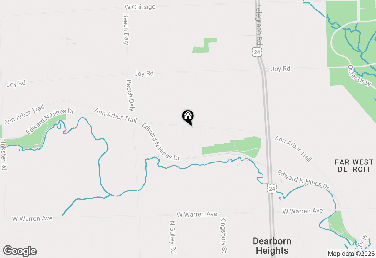 Map of 25117 Ann Arbor Trail, Dearborn Heights, MI 48127