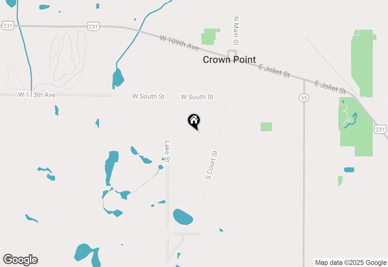 Map of 334 Ellendale Pkwy, Crown Point, IN 46307