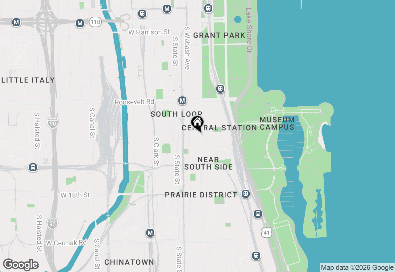 Map of 1400 S Michigan Avenue #2405, Chicago, IL 60605