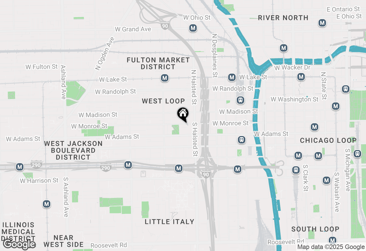 Map of 843 W Monroe Street #3B, Chicago, IL 60607