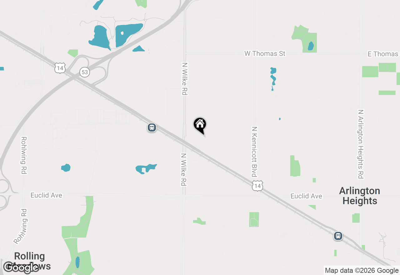 Map of 1609 W Brown Street, Arlington Heights, IL 60004