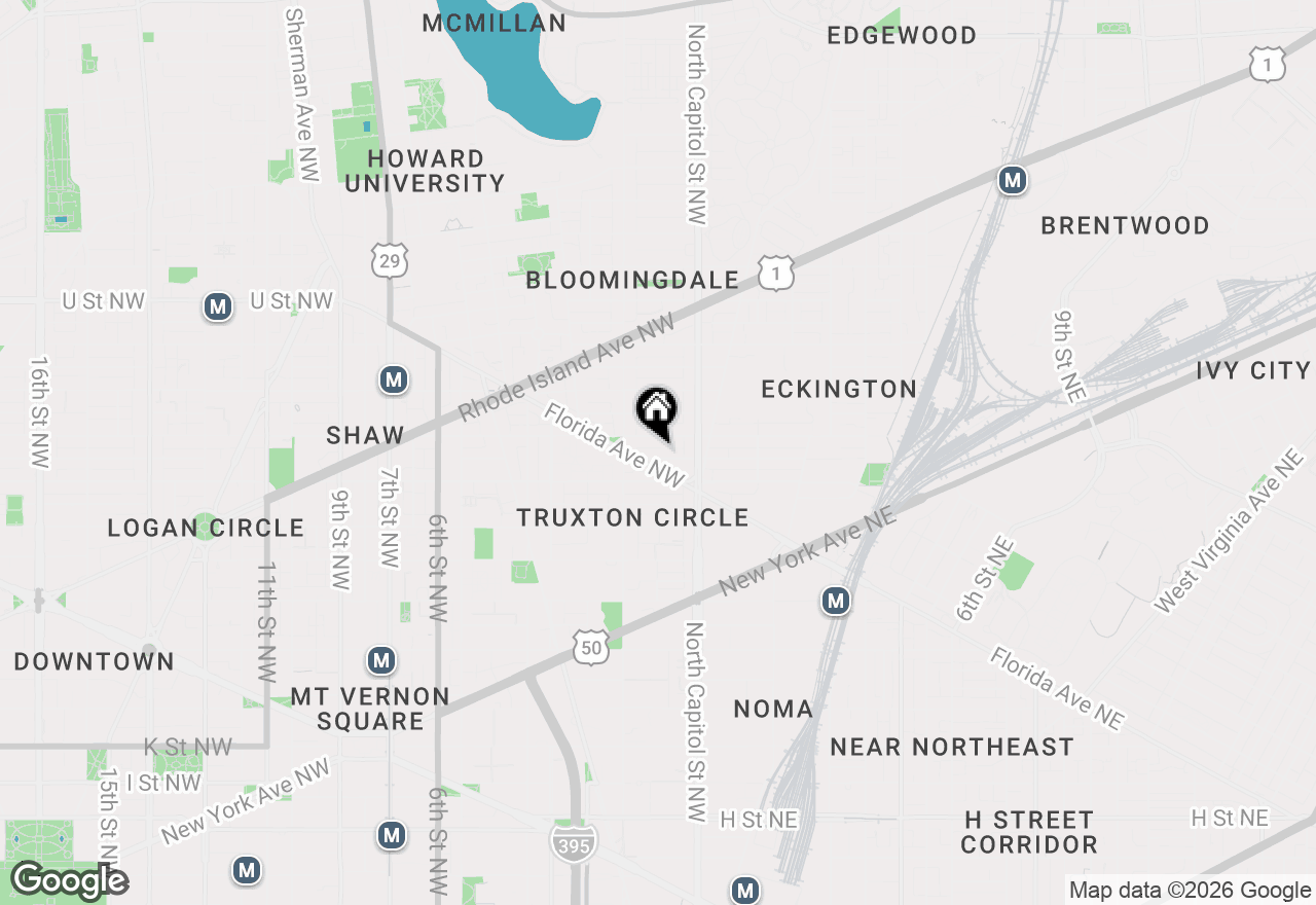 Map of 45 Quincy Place Nw #B, Washington, DC 20001