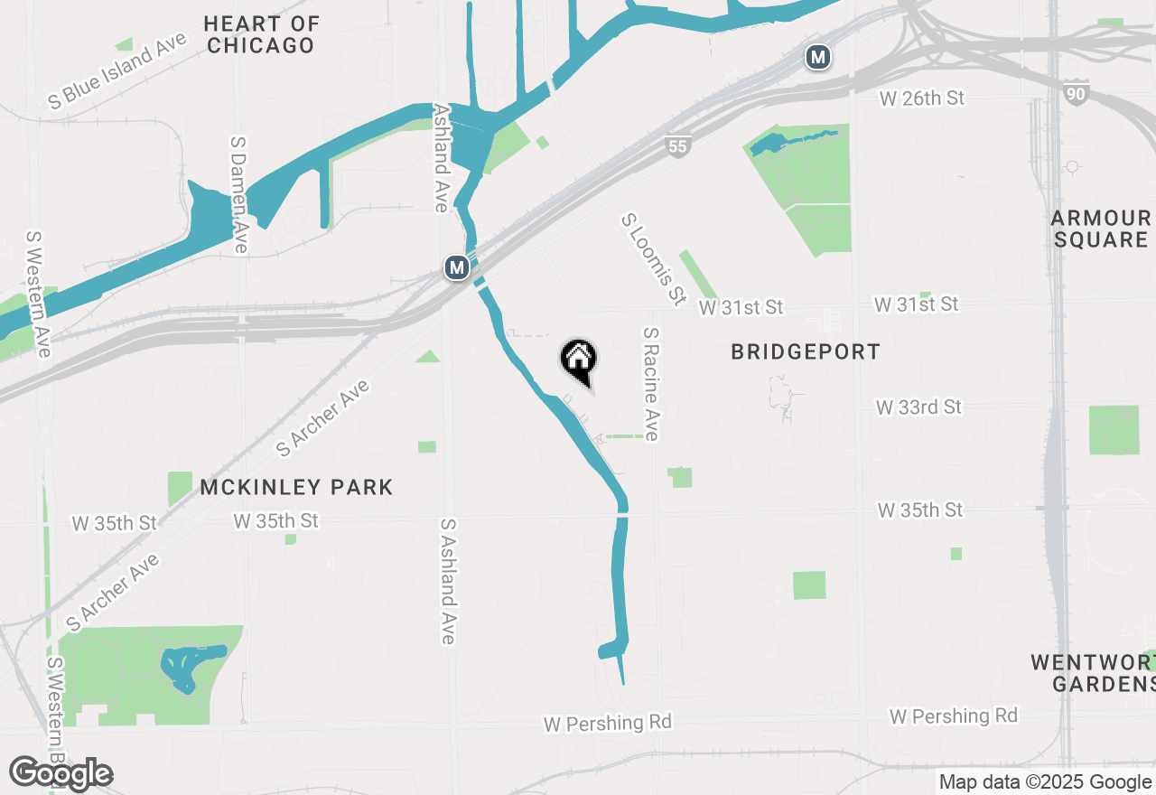 Map of 1319 W 32nd Place, Chicago, IL 60608