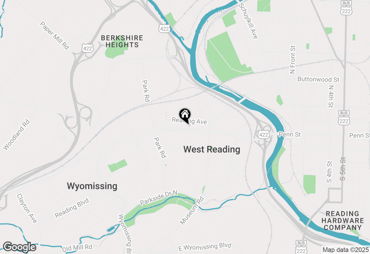 Map of 643 Penn Avenue, West Reading, PA 19611