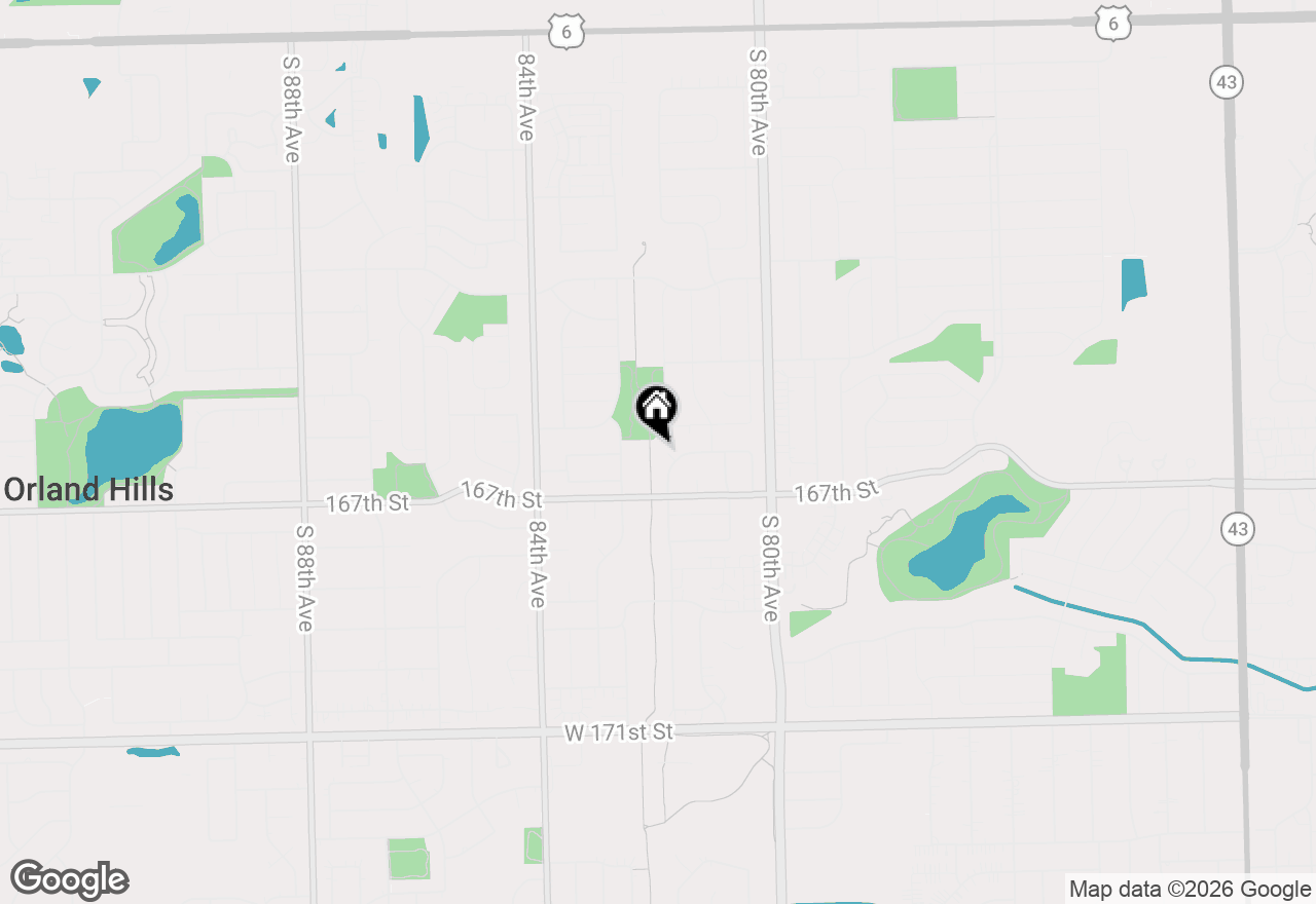 Map of 16612 Meadow Court, Tinley Park, IL 60477