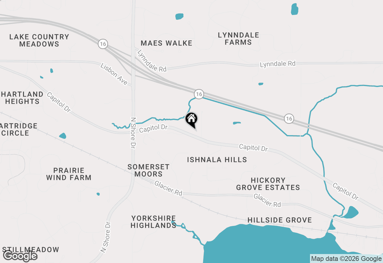 Map of N44W28076 Capitol Dr, Pewaukee, WI 53072