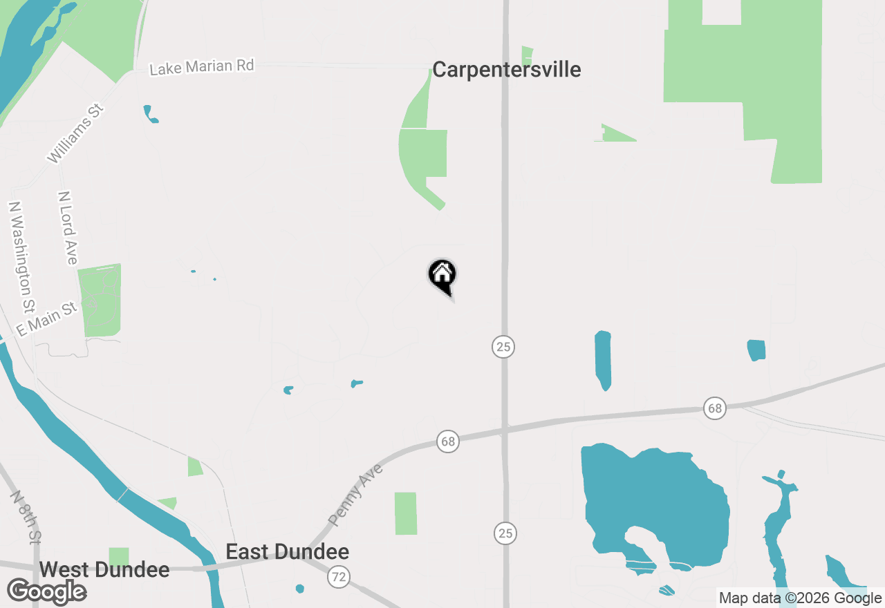 Map of 1852 Center Drive, Carpentersville, IL 60110