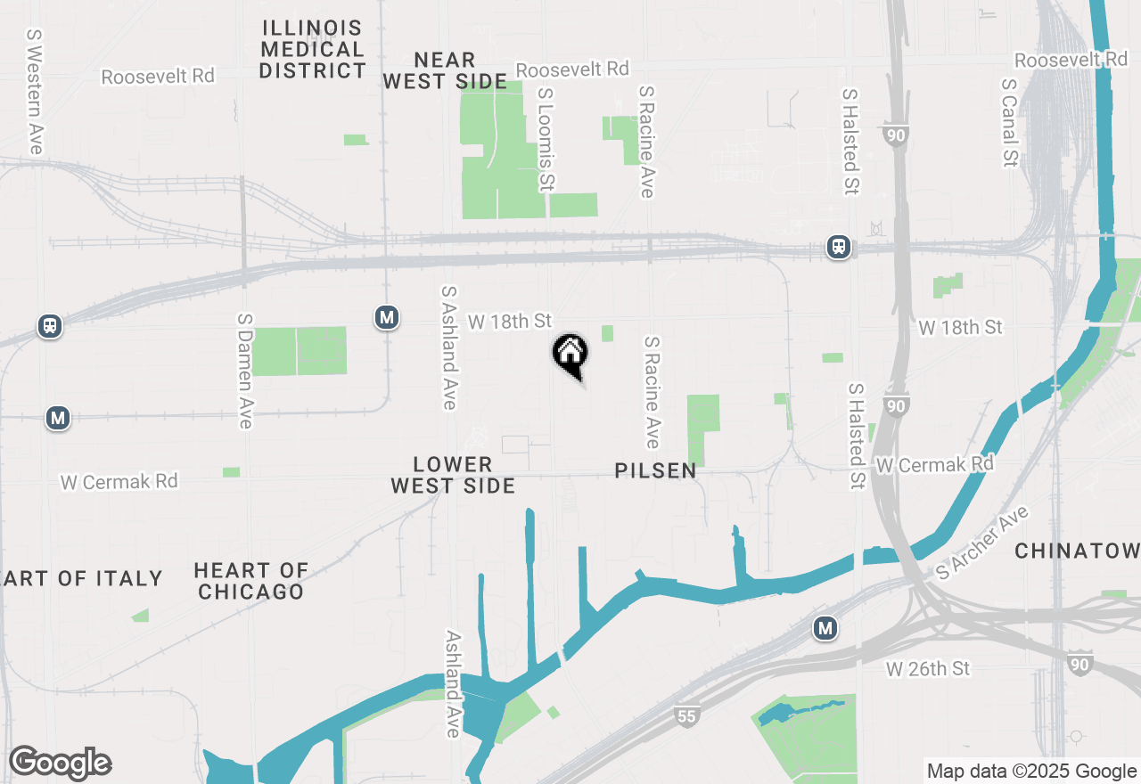 Map of 1338 W Cullerton Street #1W, Chicago, IL 60608