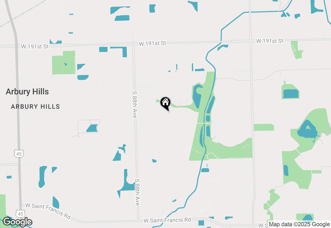 Map of 8612 Brookside Glen Drive, Tinley Park, IL 60487
