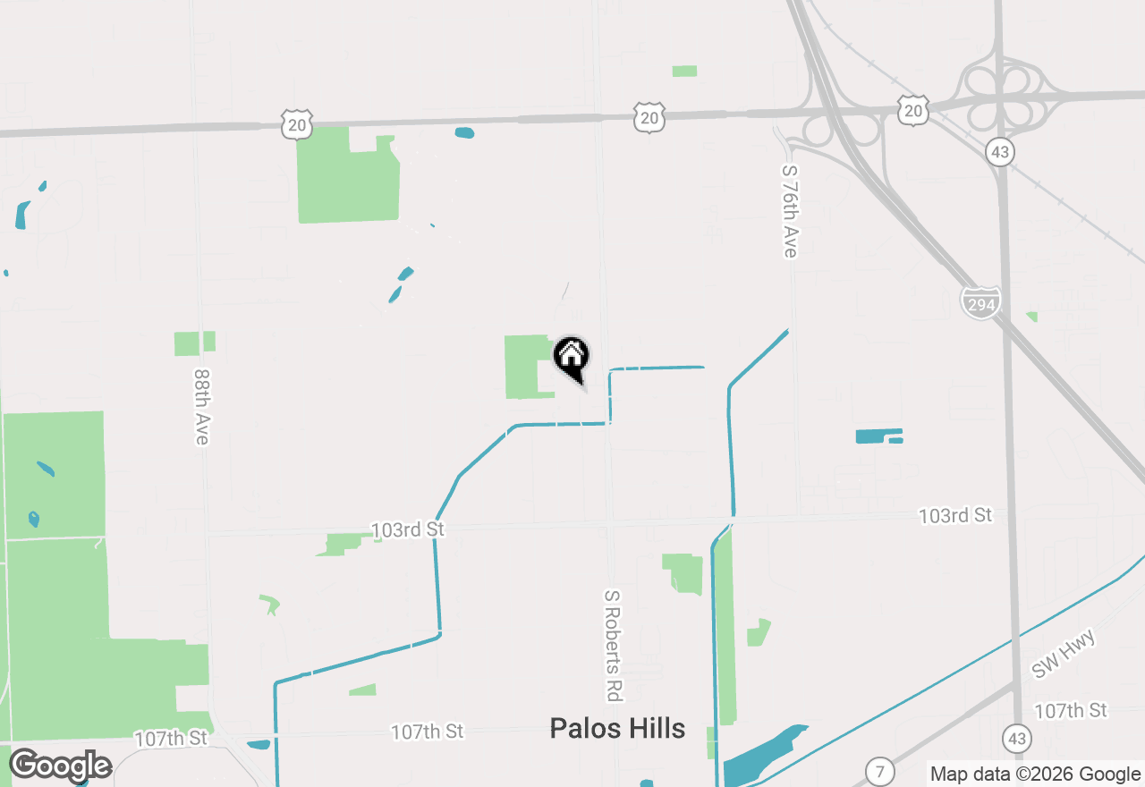 Map of 10020 S 80th Court, Palos Hills, IL 60465
