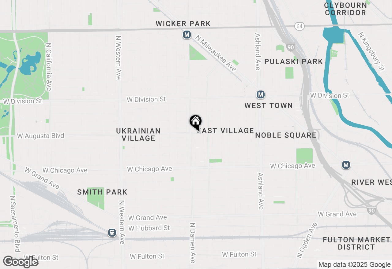 Map of 1945 W Augusta Avenue #3W, Chicago, IL 60622