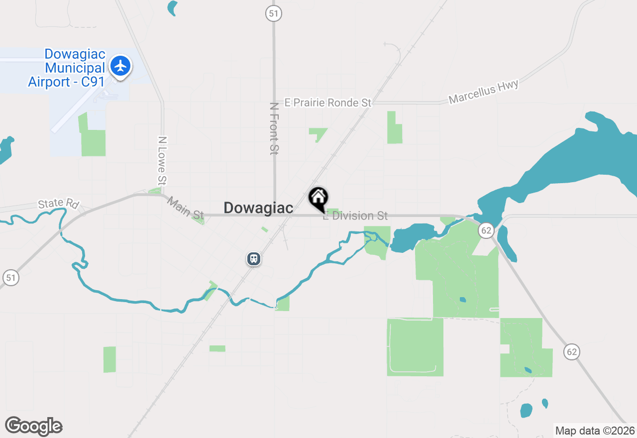 Map of 316 E Division Street, Dowagiac, MI 49047