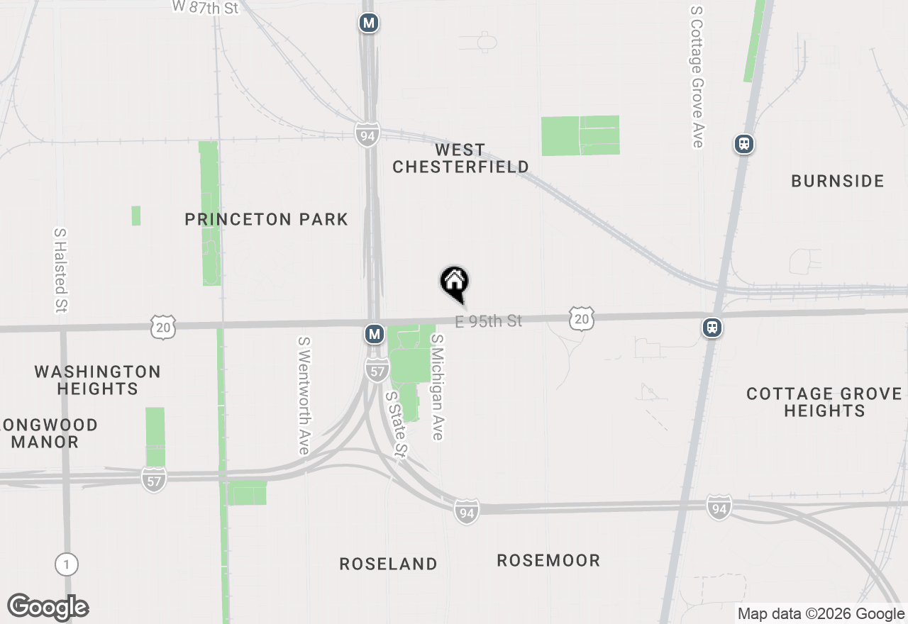 Map of 124 E 95th Street, Chicago, IL 60619