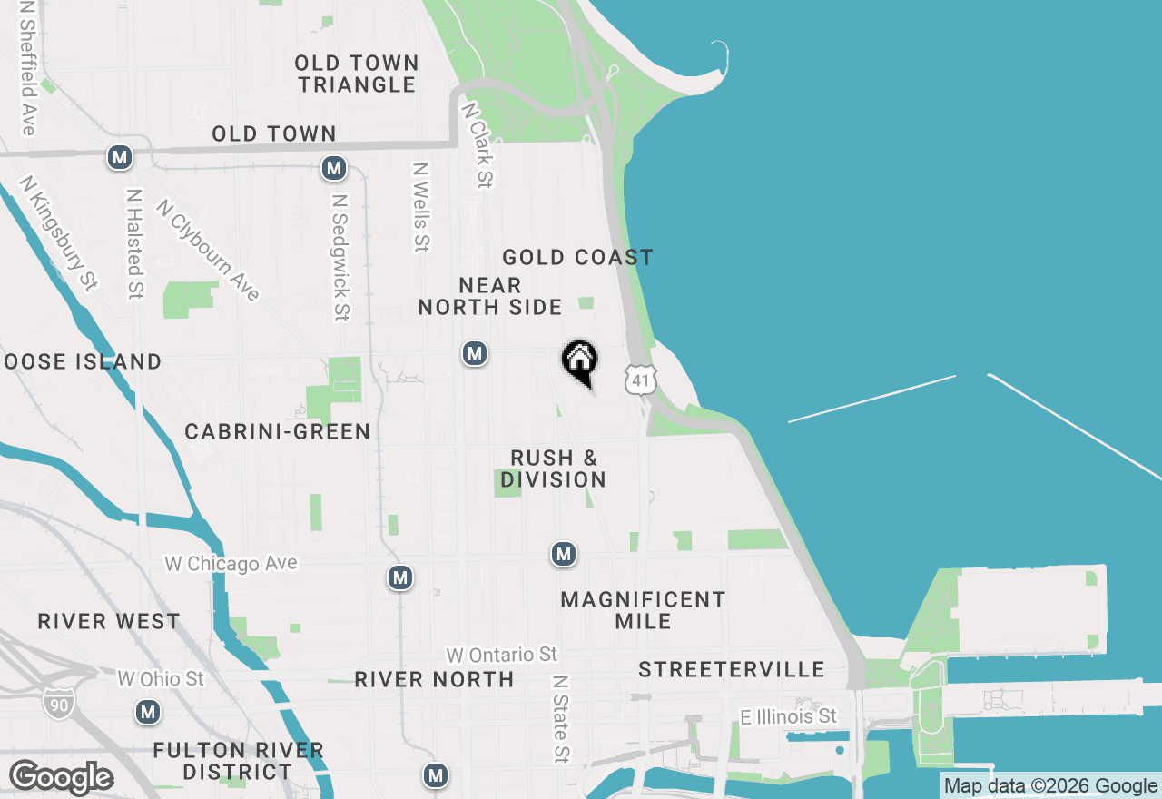 Map of 33 E Cedar Street #15F, Chicago, IL 60611