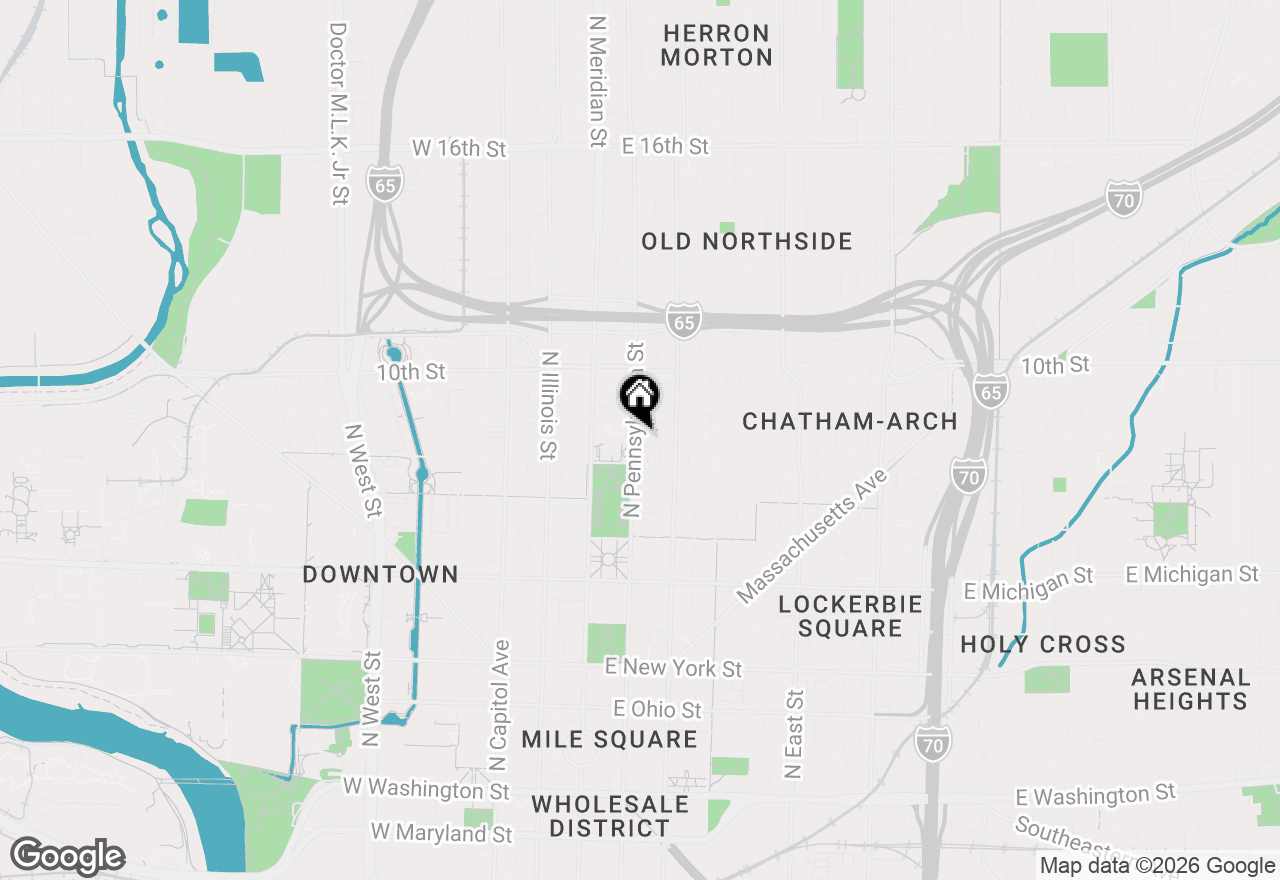 Map of 829 N Pennsylvania Street #1C, Indianapolis, IN 46204