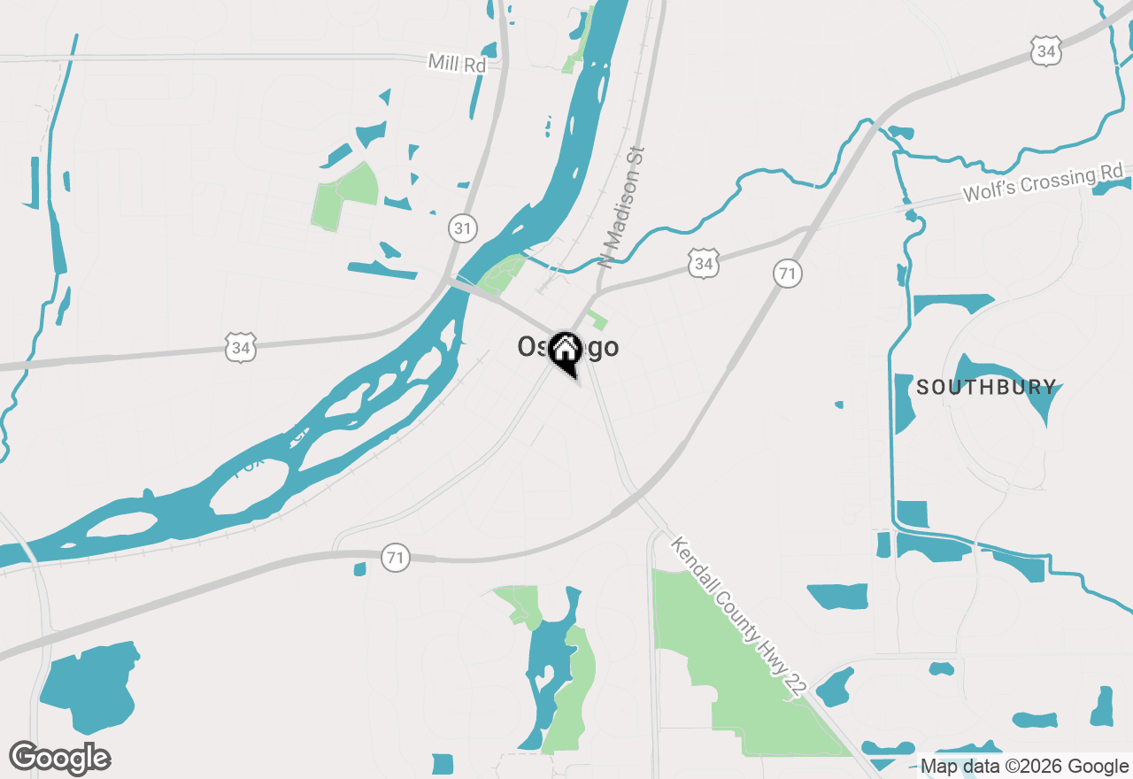Map of 147 Monroe Street, Oswego, IL 60543