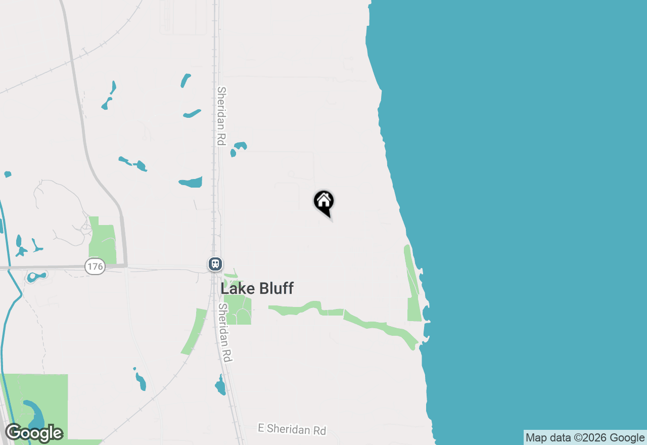 Map of 348 E Woodland Road, Lake Bluff, IL 60044