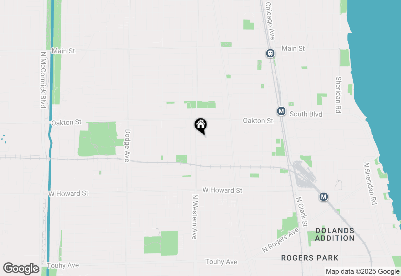 Map of 1217 Hull Terrace #3A, Evanston, IL 60202