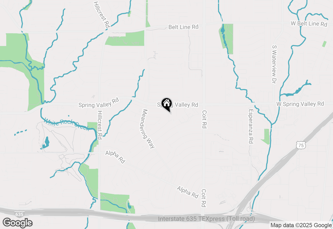 Map of 13852 Sprucewood Drive, Dallas, TX 75240