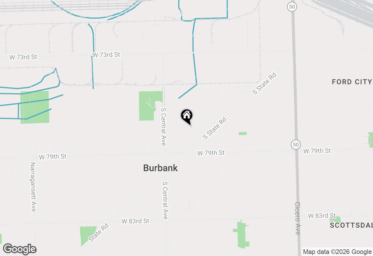 Map of 7736 Lotus Avenue, Burbank, IL 60459