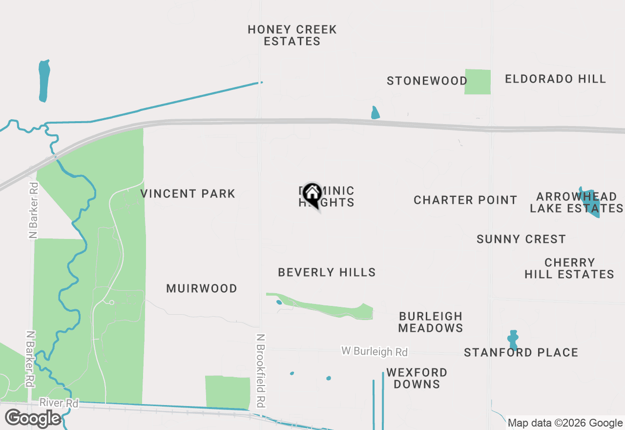 Map of 3580 Hollywood Ln, Brookfield, WI 53045