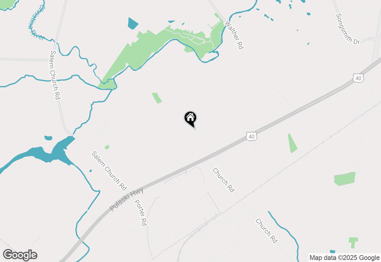 Map of 13 Three Rivers Drive, Newark, DE 19702