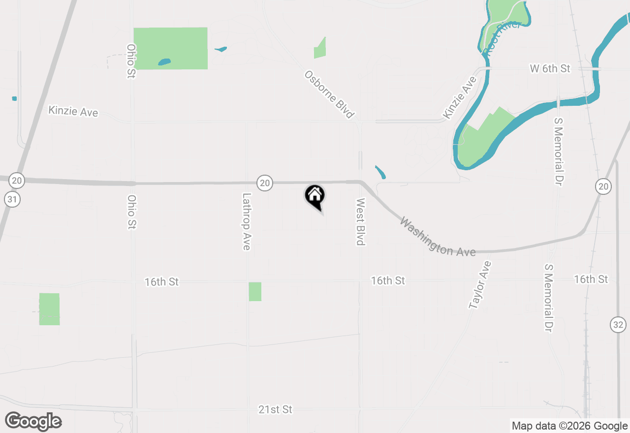 Map of 1312 Blaine Ave, Racine, WI 53405