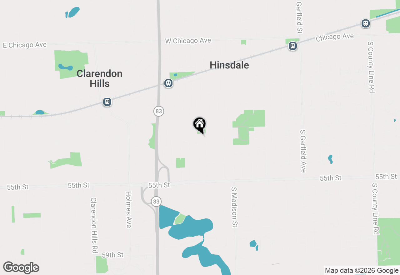 Map of 723 S Adams Street, Hinsdale, IL 60521