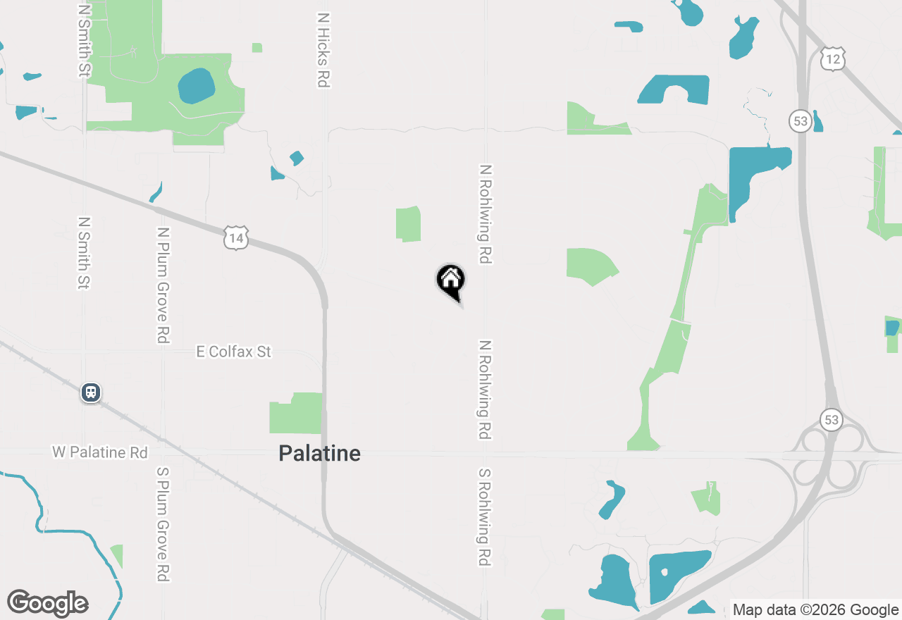 Map of 715 E Baldwin Road, Palatine, IL 60074