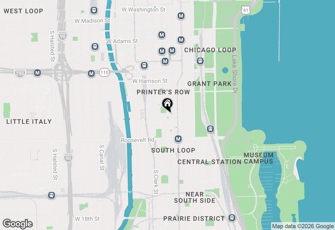 Map of 901 S Plymouth Court #1402, Chicago, IL 60605