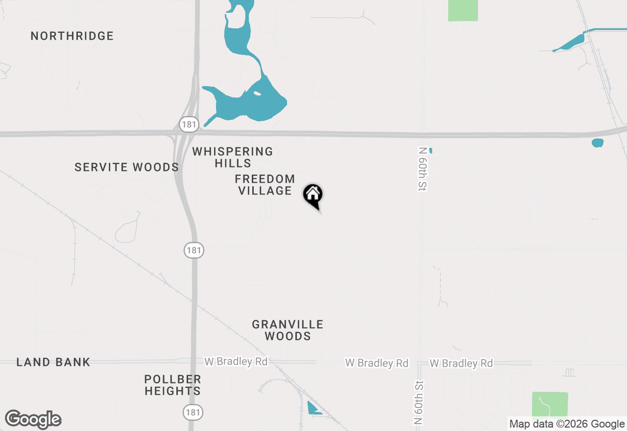 Map of 8498 N 68 St N, Brown Deer, WI 53223