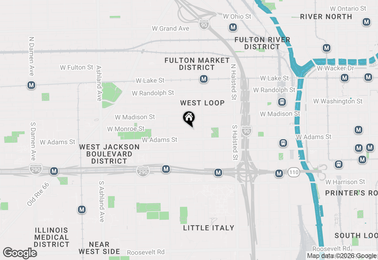 Map of 1033 W Monroe Street #2, Chicago, IL 60607